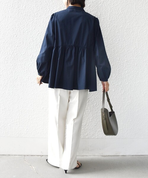 美品SHIPSシップス春トップスきれい色フレアブロードペプラムブラウス♪ SHIPS（シップス）の「*〈手洗い可能〉ブロードペプラムブラウス
