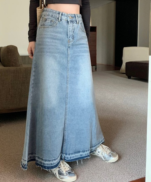 「aimoha」 デニムスカート SMALL ブルー レディース_画像6