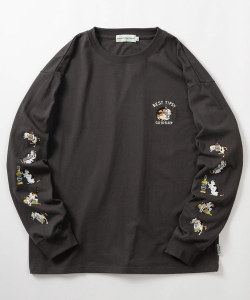 「POWER TO THE PEOPLE」 長袖Tシャツ L ダークグレー メンズ_画像2