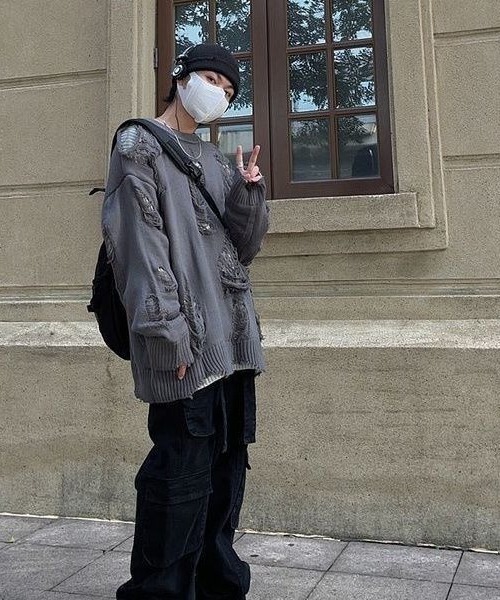 「DEVICE」 長袖ニット FREE グレー レディース_画像9