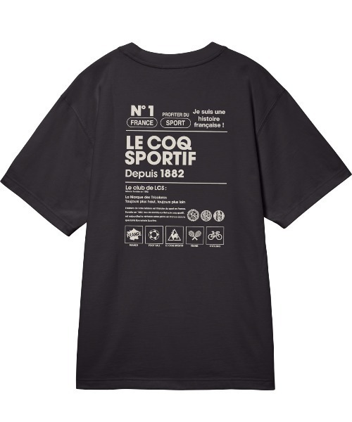 LE COQ SPORTIF ブラック Tシャツ le coq sportif（ルコックスポルティフ） tシャツ バックプリント半袖T