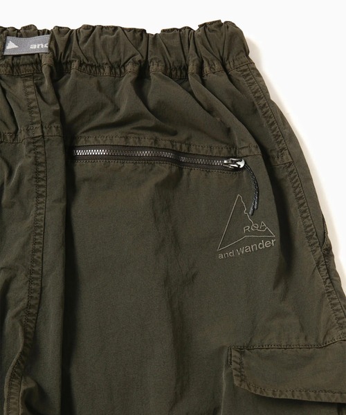 and wander × ROA カーゴパンツ カーキM ROA X And Wander Garment-dyed Pants