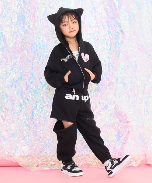 ANAP kids（アナップキッズ） パーカー ネコ耳付 スウェットジップ 