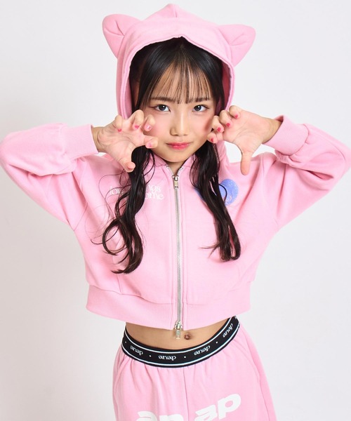 ANAP kids（アナップキッズ） パーカー ネコ耳付 スウェットジップ