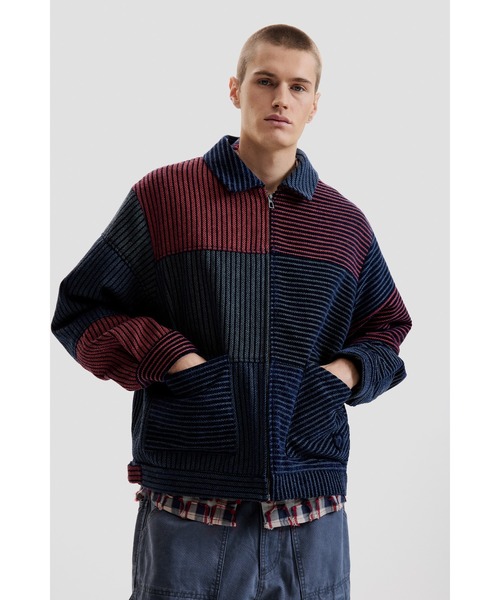 Desigual（デシグアル） チェスターコート コート バイカラー ニット 