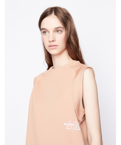 「ARMANI EXCHANGE」 ノースリーブワンピース LARGE ベージュ レディースの画像