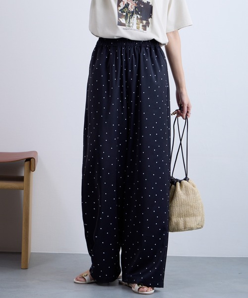 Aunely ワイドパンツ パンツ 「Aunely」涼しげ エフォートレス