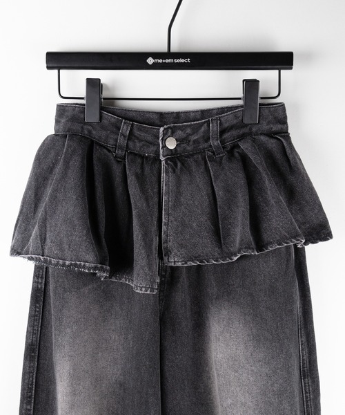 「me+em select」 デニムパンツ SMALL ブルー レディース_画像7