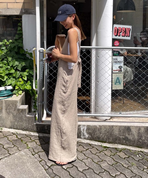 「CANAL JEAN」 オーバーオール 38 ベージュ レディース