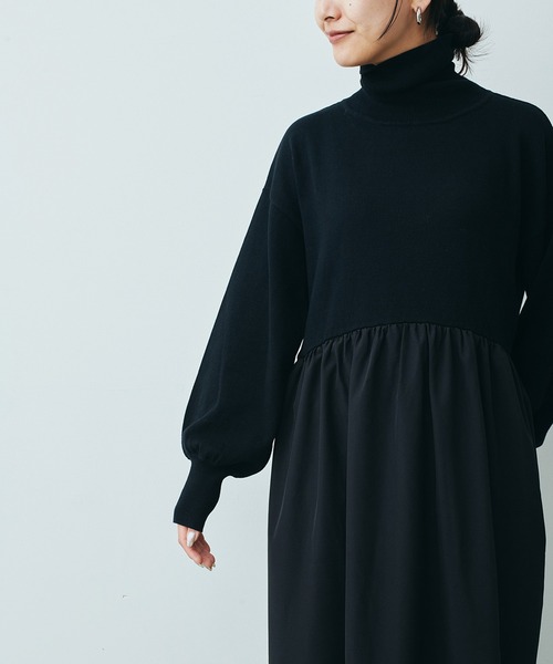 「MEDE19F」 ドッキングワンピース 3L ブラック レディース_画像5