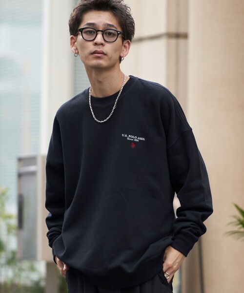 「U.S. POLO ASSN.」 スウェットカットソー LARGE ライトグレー メンズ_画像2