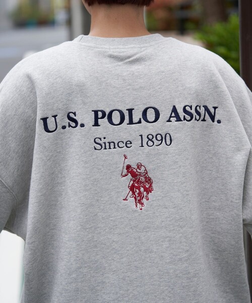 「U.S. POLO ASSN.」 スウェットカットソー LARGE ライトグレー メンズ_画像4