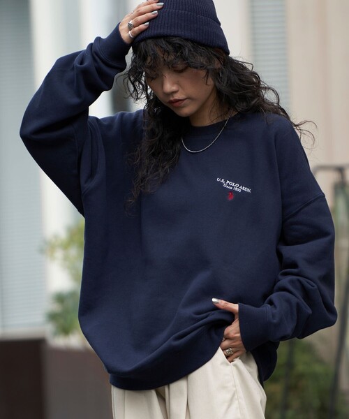 「U.S. POLO ASSN.」 スウェットカットソー LARGE ライトグレー メンズ_画像5