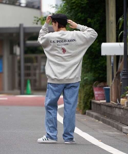 「U.S. POLO ASSN.」 スウェットカットソー LARGE ライトグレー メンズ_画像6