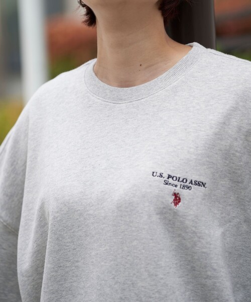 「U.S. POLO ASSN.」 スウェットカットソー LARGE ライトグレー メンズ_画像9