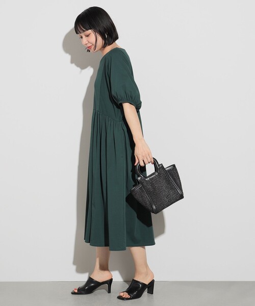 「BEAMS HEART」 半袖ワンピース FREE ネイビー レディース_画像2
