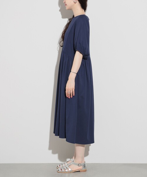 「BEAMS HEART」 半袖ワンピース FREE ネイビー レディース_画像9