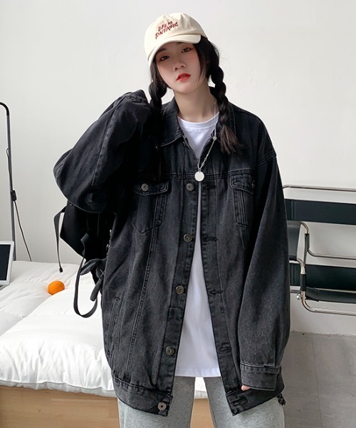 「.KOM」 デニムジャケット L ブラック レディース_画像5