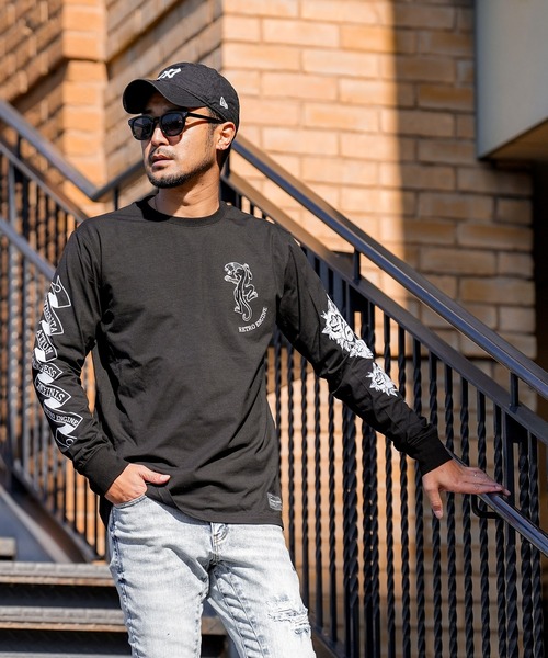 G-DRAGON タトゥー クルーネックシャツ 黒 adamsJUGGLER（アダムスジャグラー） tシャツ RTEGタトゥーロンティー