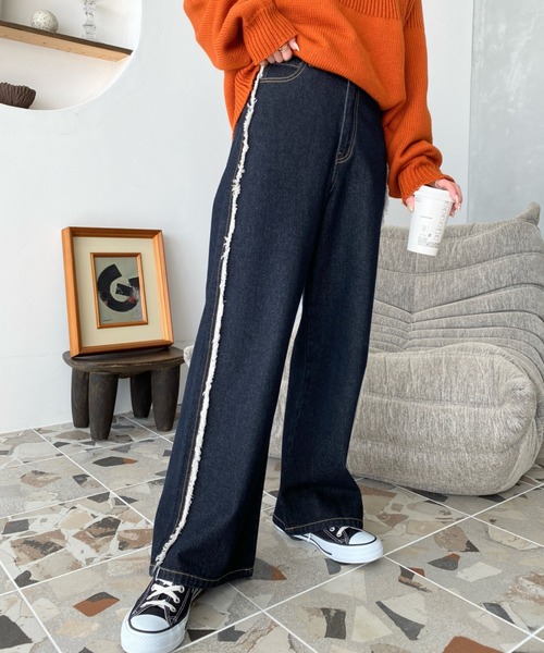 「moment+」 デニムパンツ M サックスブルー レディース_画像2