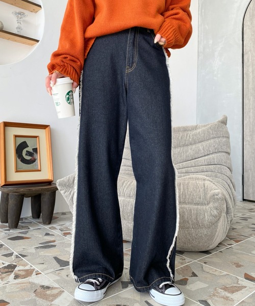 「moment+」 デニムパンツ M サックスブルー レディース_画像4