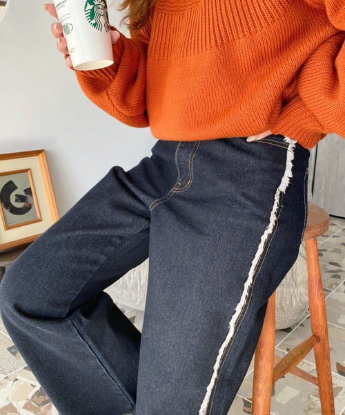 「moment+」 デニムパンツ M サックスブルー レディース_画像7