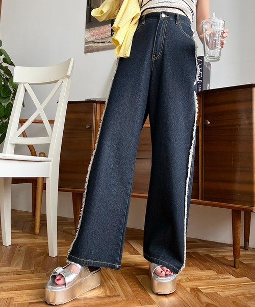「moment+」 デニムパンツ M サックスブルー レディース_画像8
