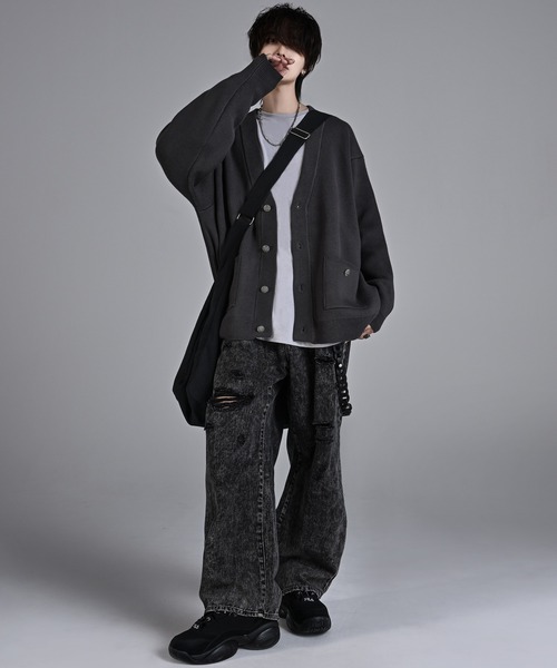 「ADRER」 ニットカーディガン X-SMALL レッド メンズ_画像3
