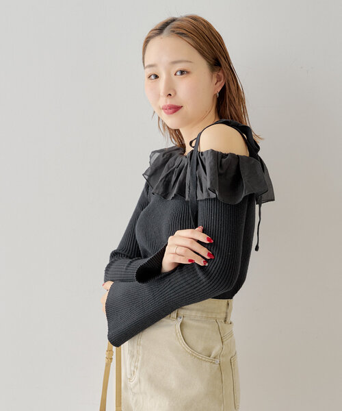 「Chico」 長袖ニット FREE ブラック レディース_画像3