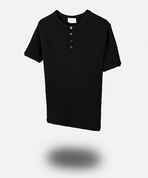 COSYHARU（コシハル） tシャツ マッスルフィットヘンリーネック半袖