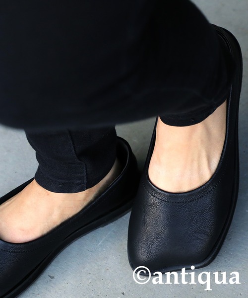 「antiqua」 フラットパンプス M ブラック レディース_画像9