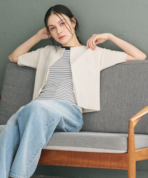 BEAUTY＆YOUTH UNITED ARROWS カーディガン 半袖 「WEB限定」ラメ 