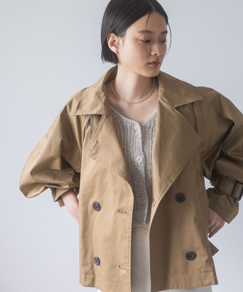 「A part by」 トレンチコート MEDIUM ネイビー レディース_画像3