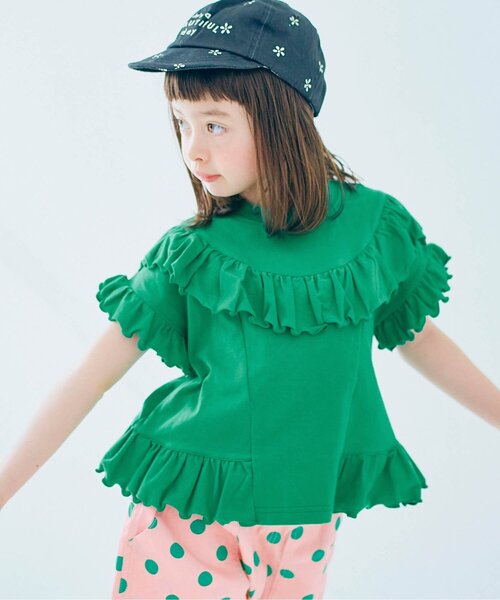 p.premier（ピードットプルミエ） tシャツ エアリーストレッチフリル