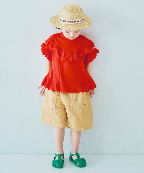 p.premier（ピードットプルミエ） tシャツ エアリーストレッチフリル