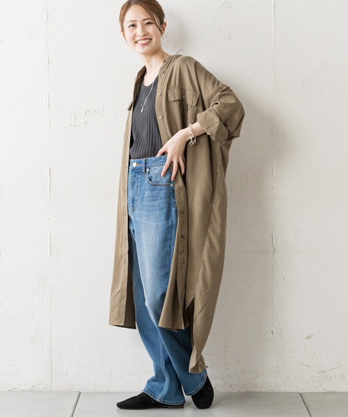 「CIAOPANIC TYPY」 長袖ワンピース ONE SIZE チャコールグレー レディース_画像9