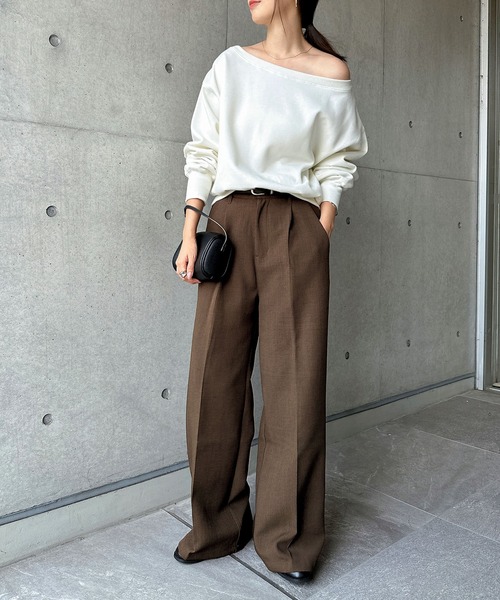「andme」 「alma design」スラックス M ブラウン レディース_画像7