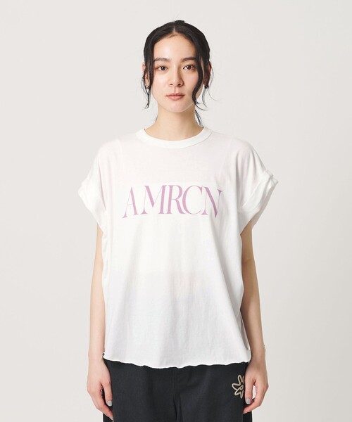 tシャツ 「Americana」ロールアップ プリントTシャツ レディースの画像