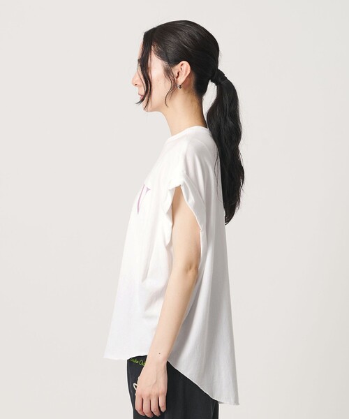 tシャツ 「Americana」ロールアップ プリントTシャツ レディースの画像