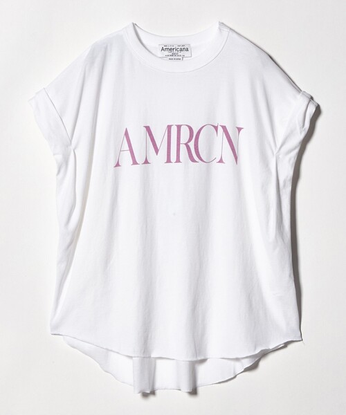 tシャツ 「Americana」ロールアップ プリントTシャツ レディースの画像