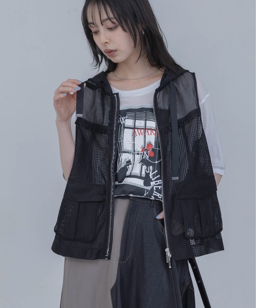 Eimee Law（エイミーロウ） ベスト ジレ マルチメッシュフーディー