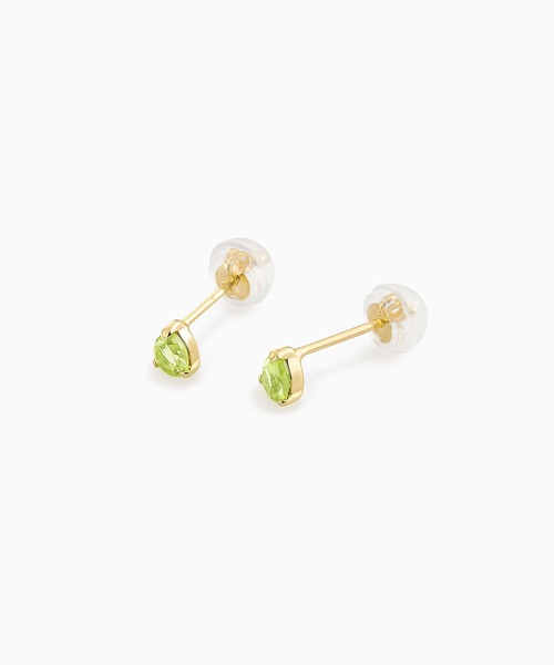 ピアス K10YG ペリドット ピアス レディースの画像