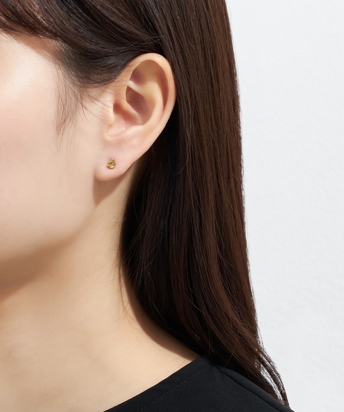 ピアス K10YG ペリドット ピアス レディースの画像