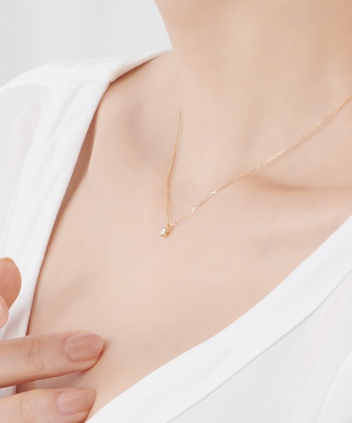 ネックレス K18YG ダイヤモンド ネックレス レディースの画像