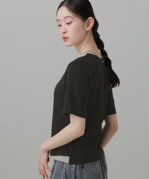 ヘンリーネック tシャツ 半袖 レイヤードヘンリーネック半袖Ｔ / 863036 レディース | LAKOLE | 12