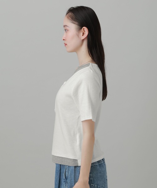 ヘンリーネック tシャツ 半袖 レイヤードヘンリーネック半袖Ｔ / 863036 レディース | LAKOLE | 17