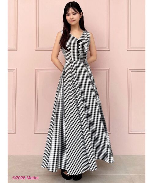 ワンピース 「Barbie」レースアップフレアワンピースの画像