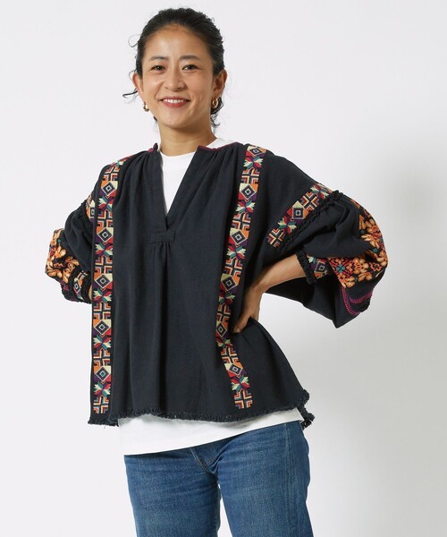 「Freada」 長袖カットソー フリ- オフホワイト レディース_画像4