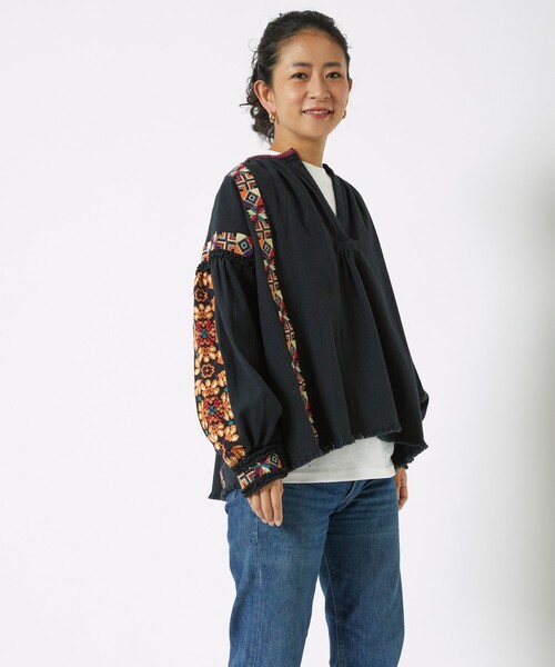 「Freada」 長袖カットソー フリ- オフホワイト レディース_画像6