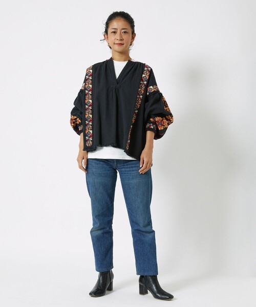 「Freada」 長袖カットソー フリ- オフホワイト レディース_画像9